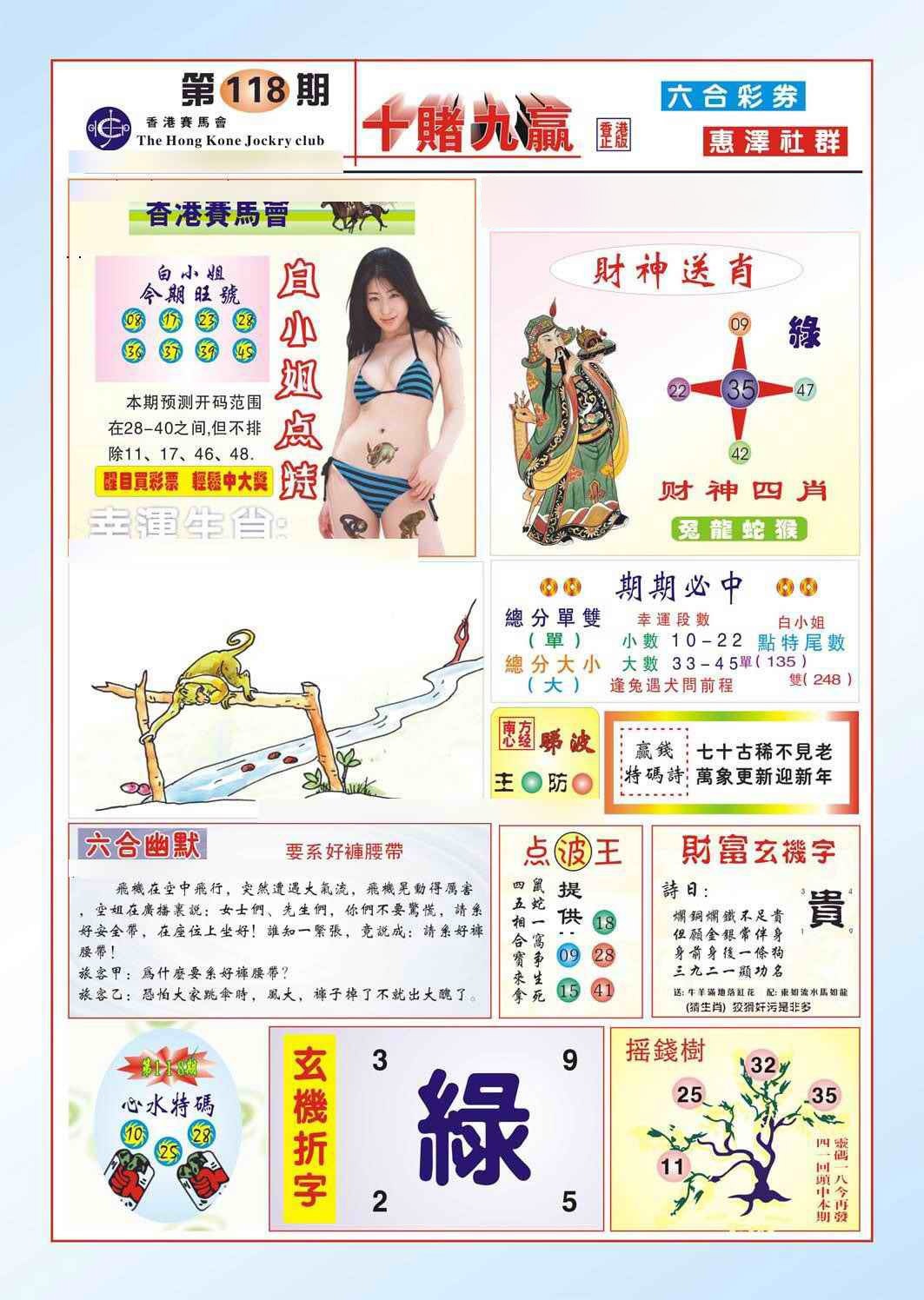 六合彩118期十赌九羸（新图）