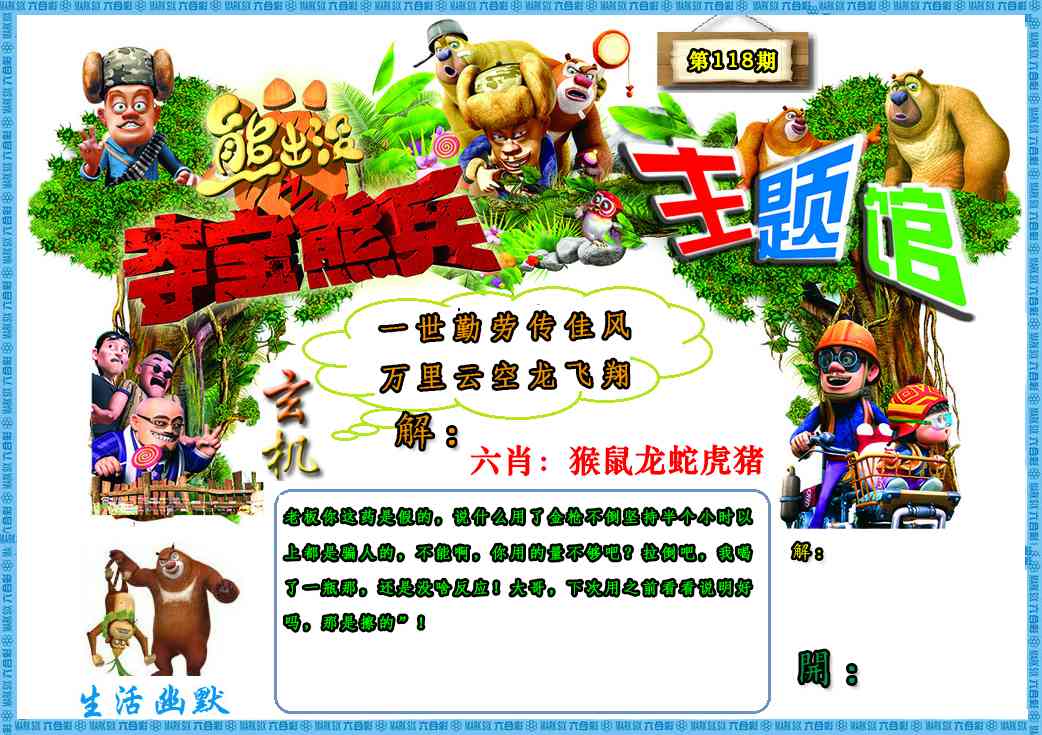 六合彩118期熊出没生活幽默2
