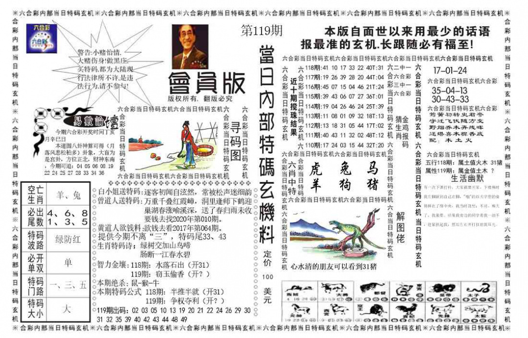 六合彩119期当日特码玄机报
