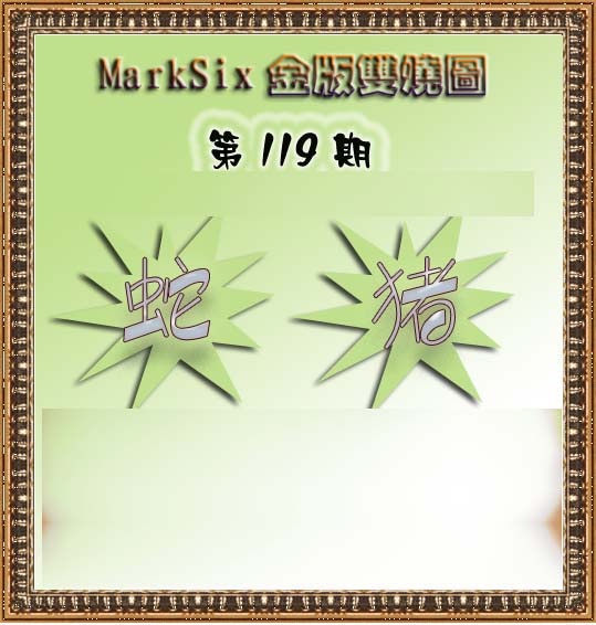 六合彩119期MarkSix金版双烧