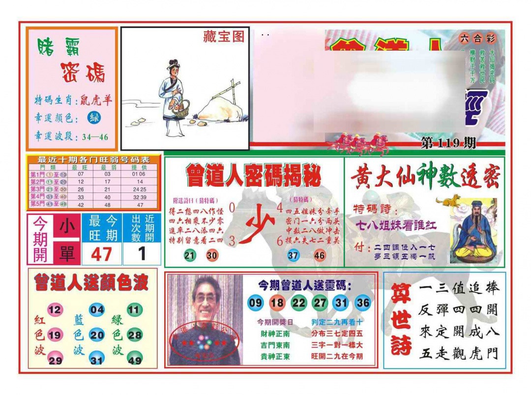 六合彩119期赢钱一经(新图)