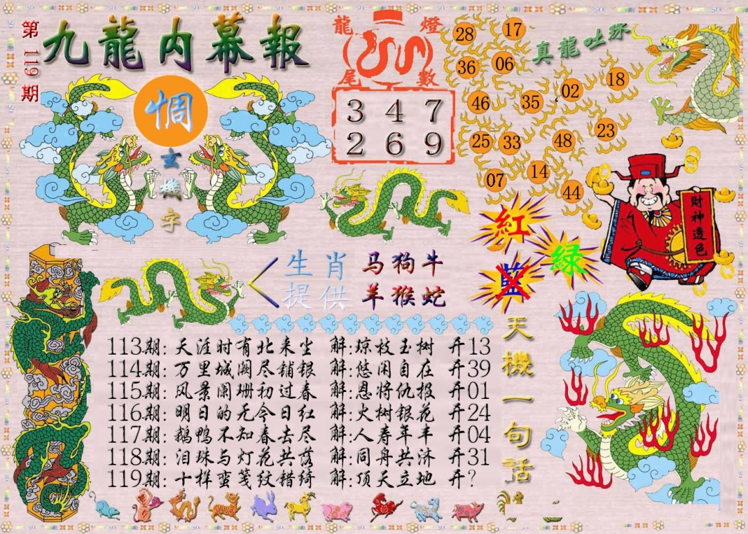 六合彩119期九龙内幕报