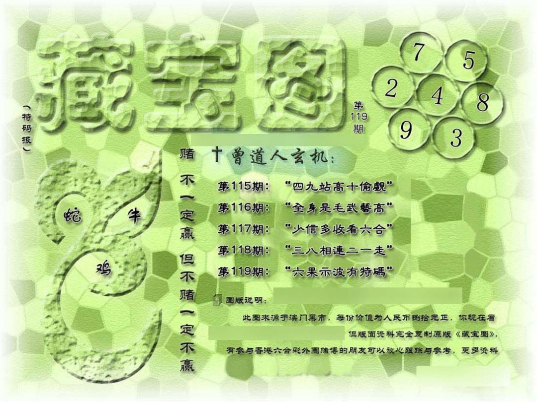 六合彩119期假新藏宝图