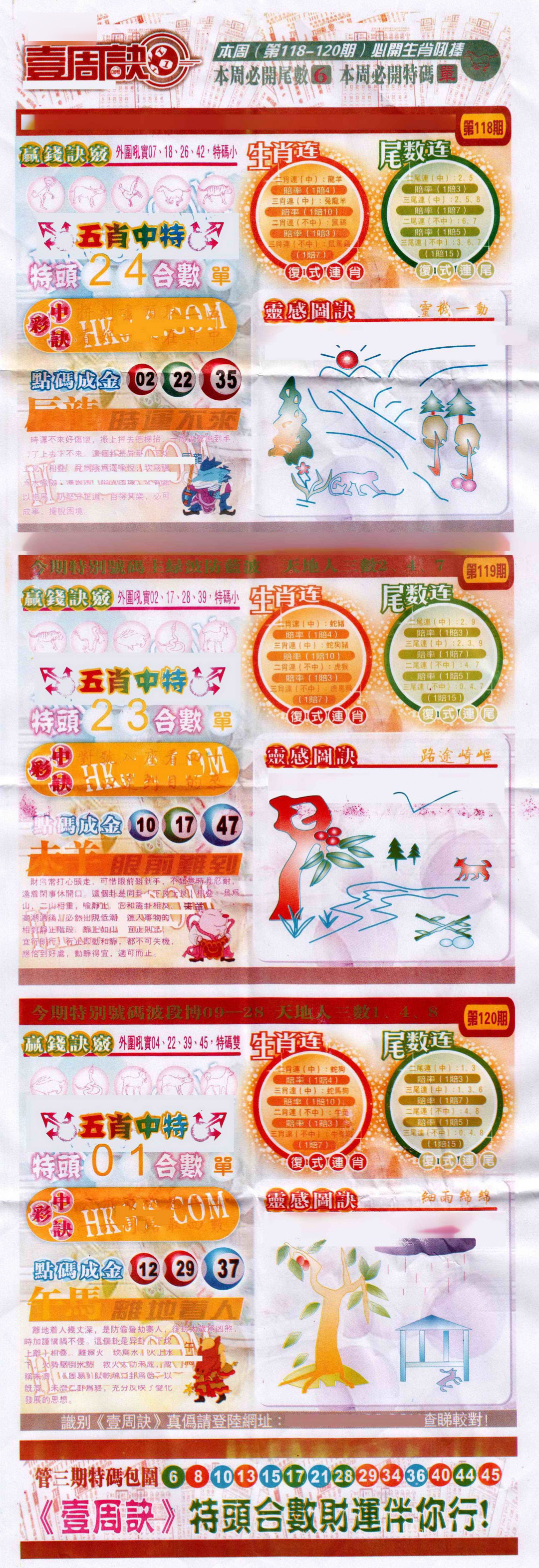 六合彩119期一周决