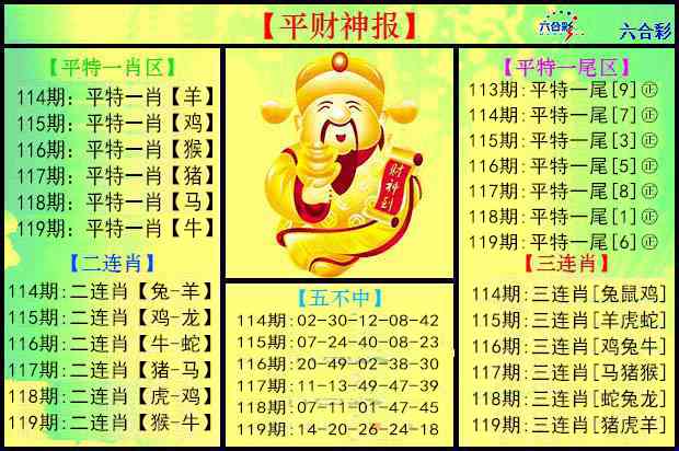 六合彩119期平财神报