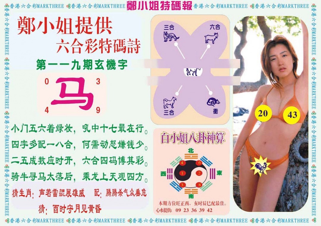 六合彩119期郑小姐特码报B