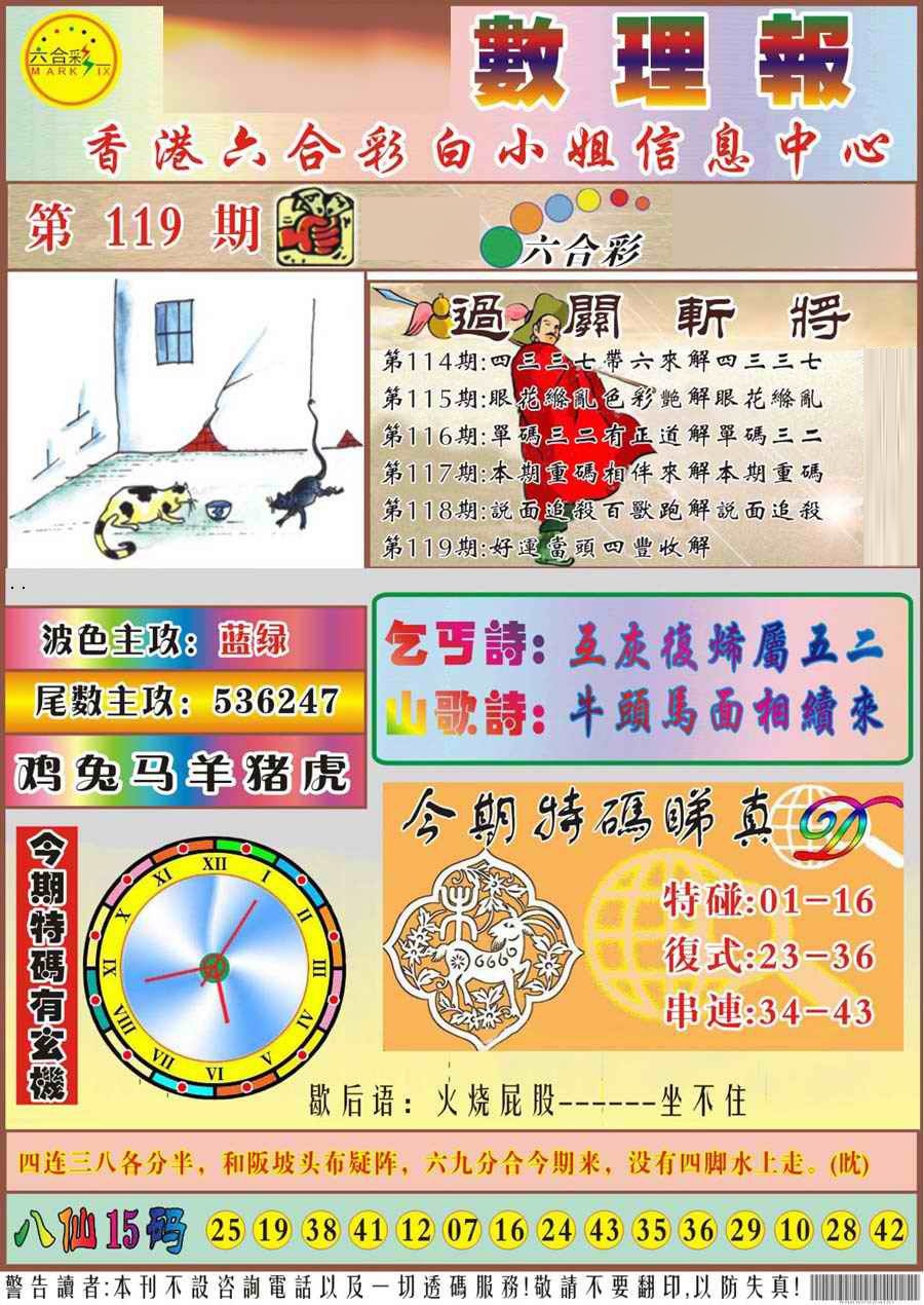 六合彩119期马经数理报