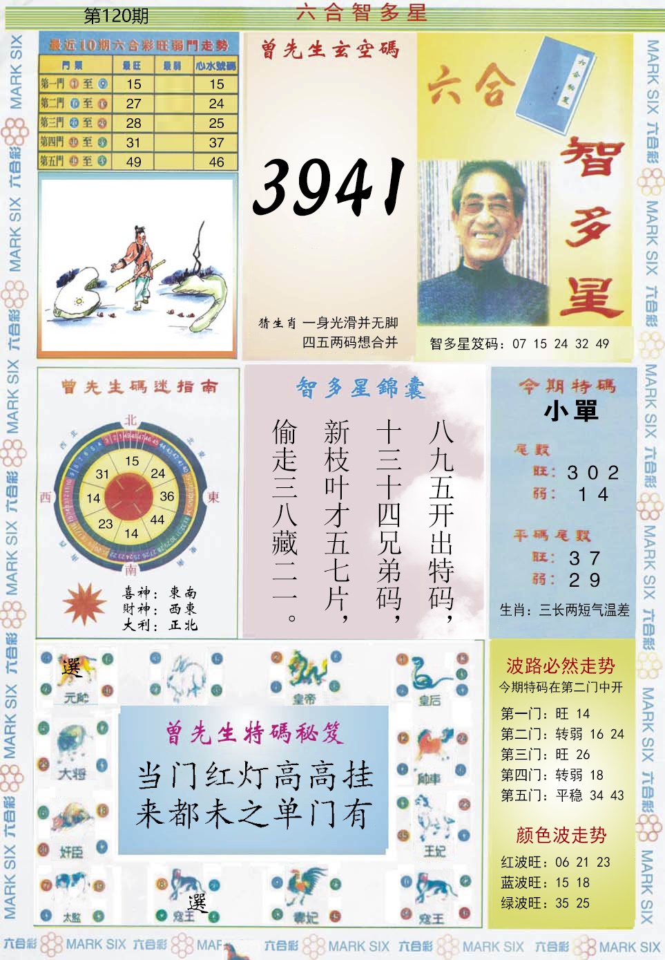 六合彩120期六合智多星