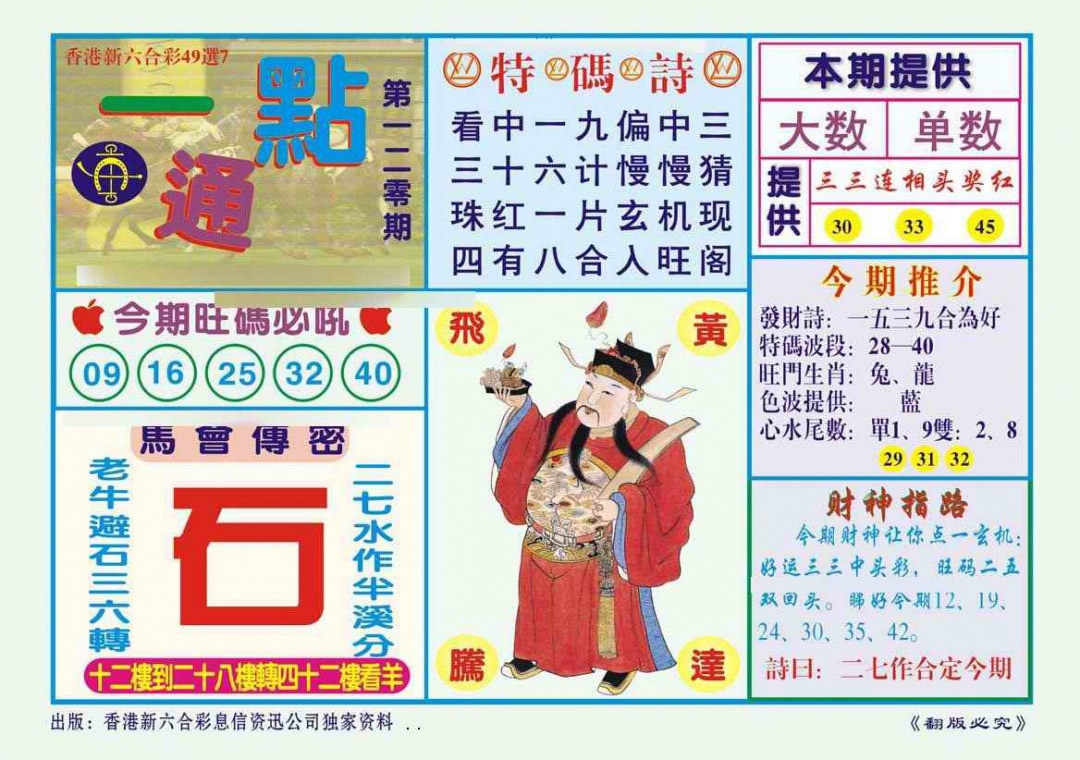 六合彩120期一点通（新图）