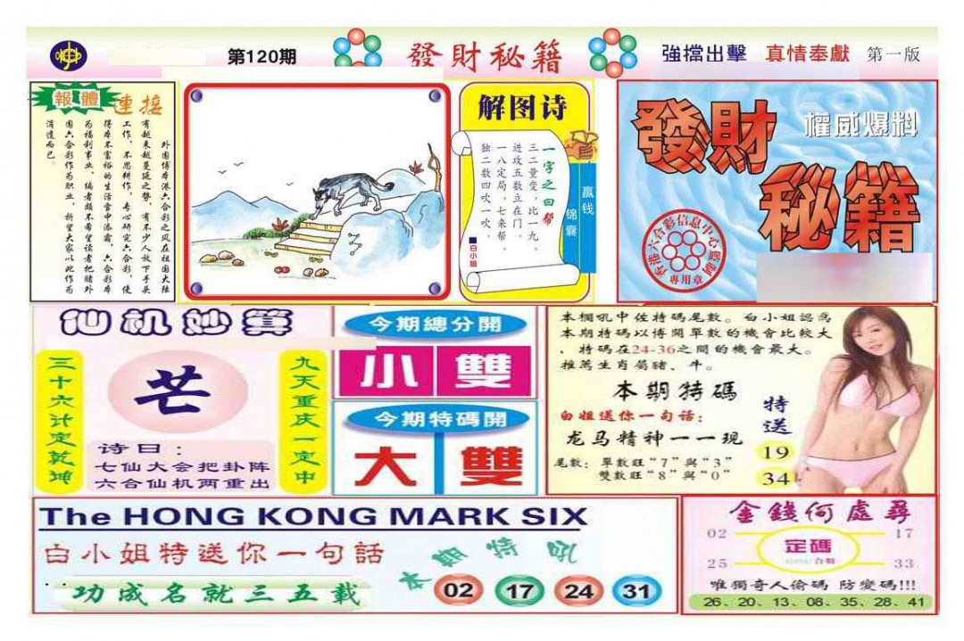 六合彩120期发财秘籍A（新图）