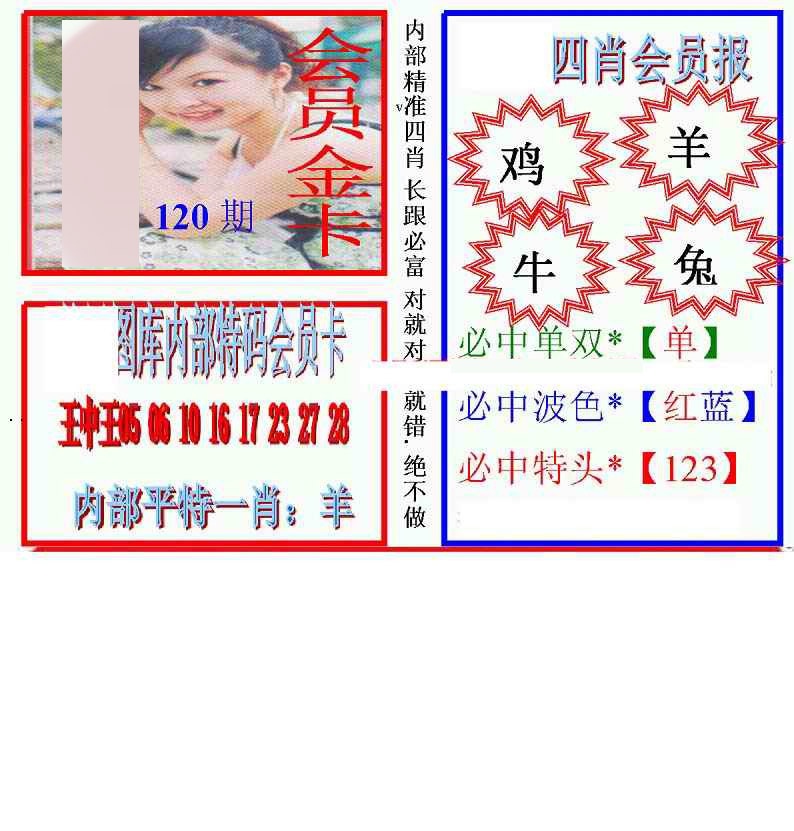 六合彩120期马经四肖会员报(新图)