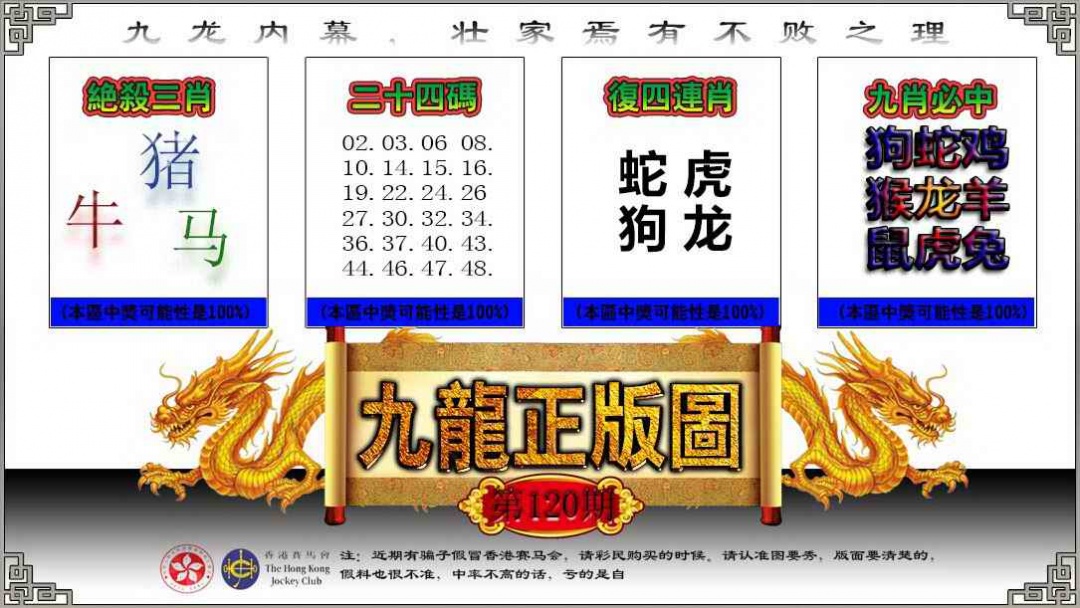 六合彩120期九龙正版图