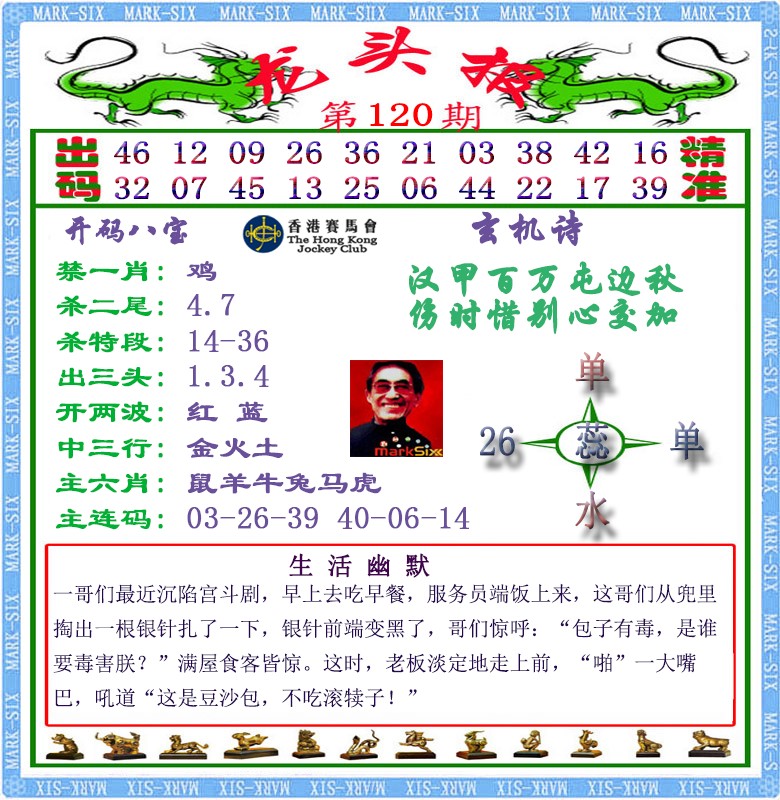 六合彩120期马经龙头报（荐）
