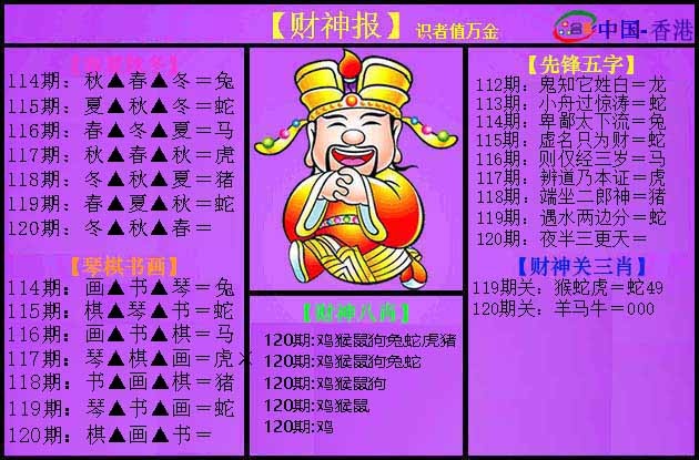 六合彩120期紫财神