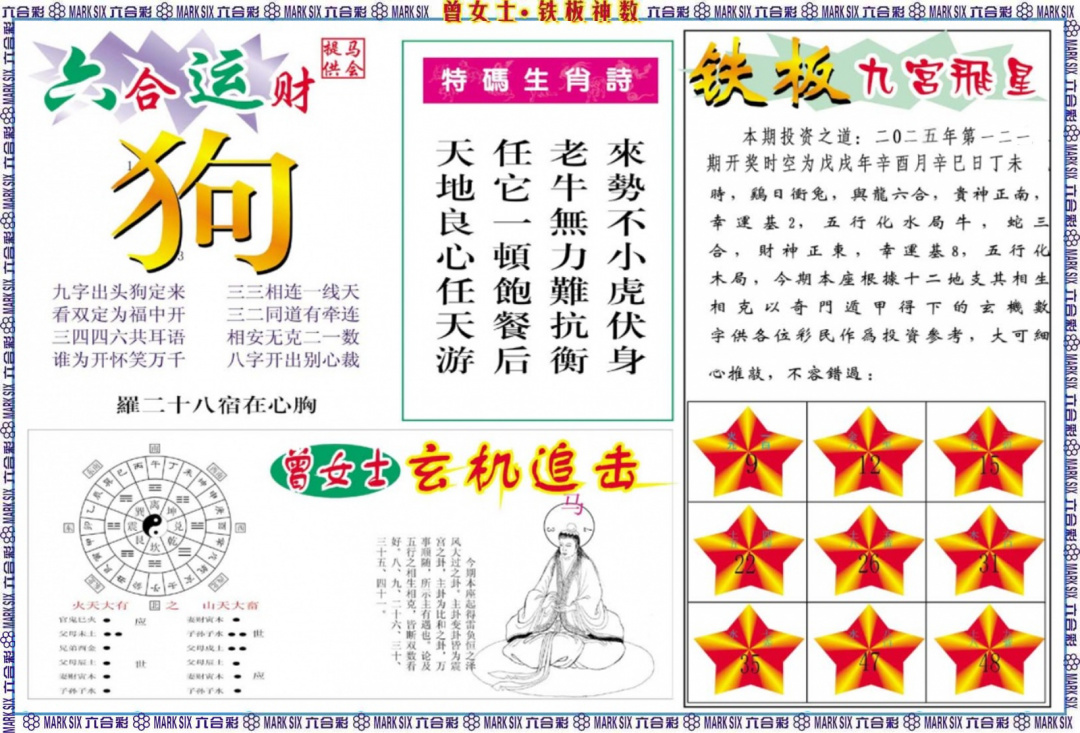 六合彩121期曾女士铁板神数B