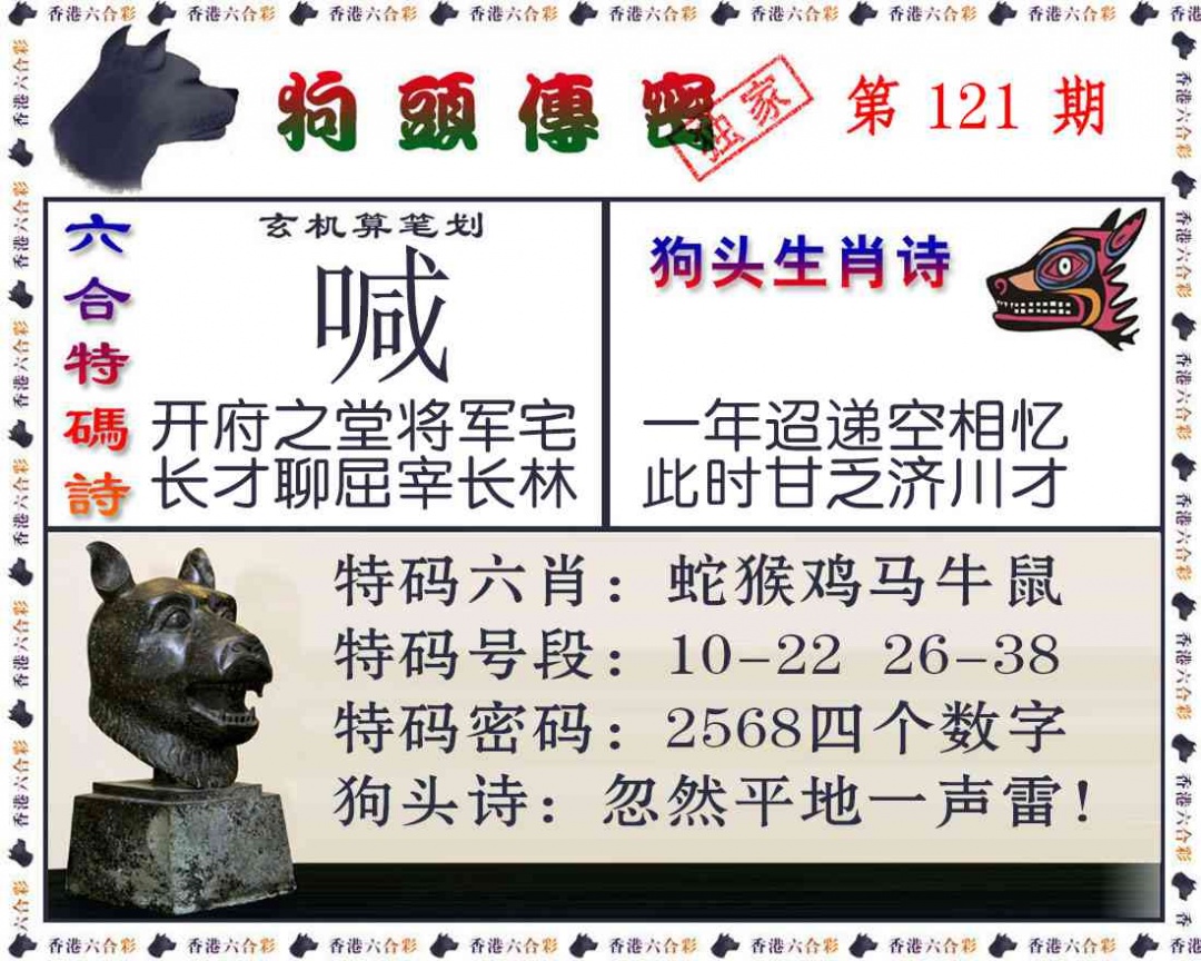 六合彩121期狗头传密