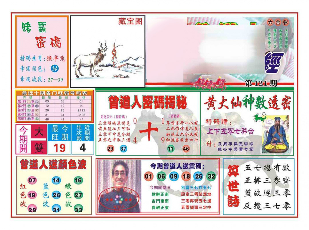 六合彩121期赢钱一经(新图)