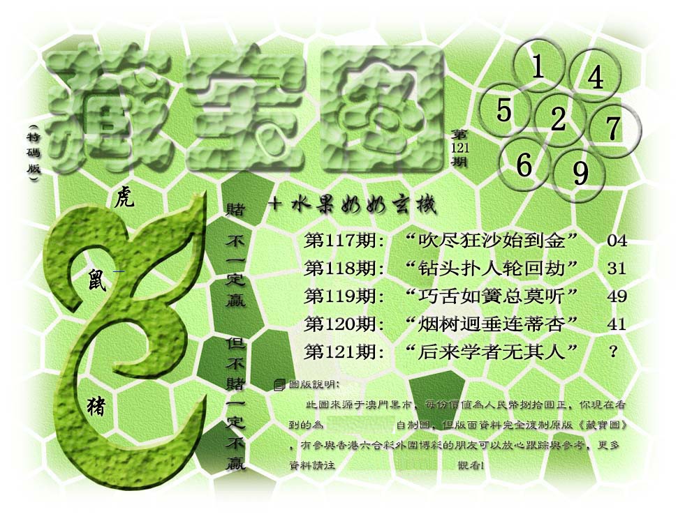 六合彩121期藏宝图(正版)