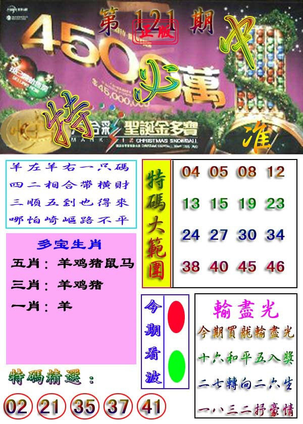 六合彩121期特