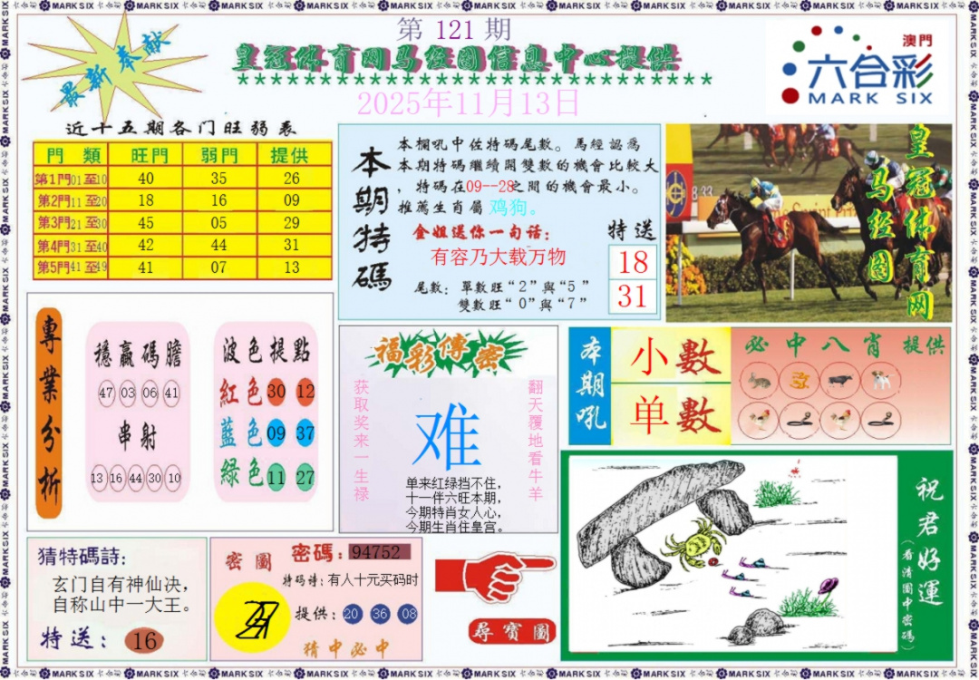 六合彩121期皇冠体育网马经图记录