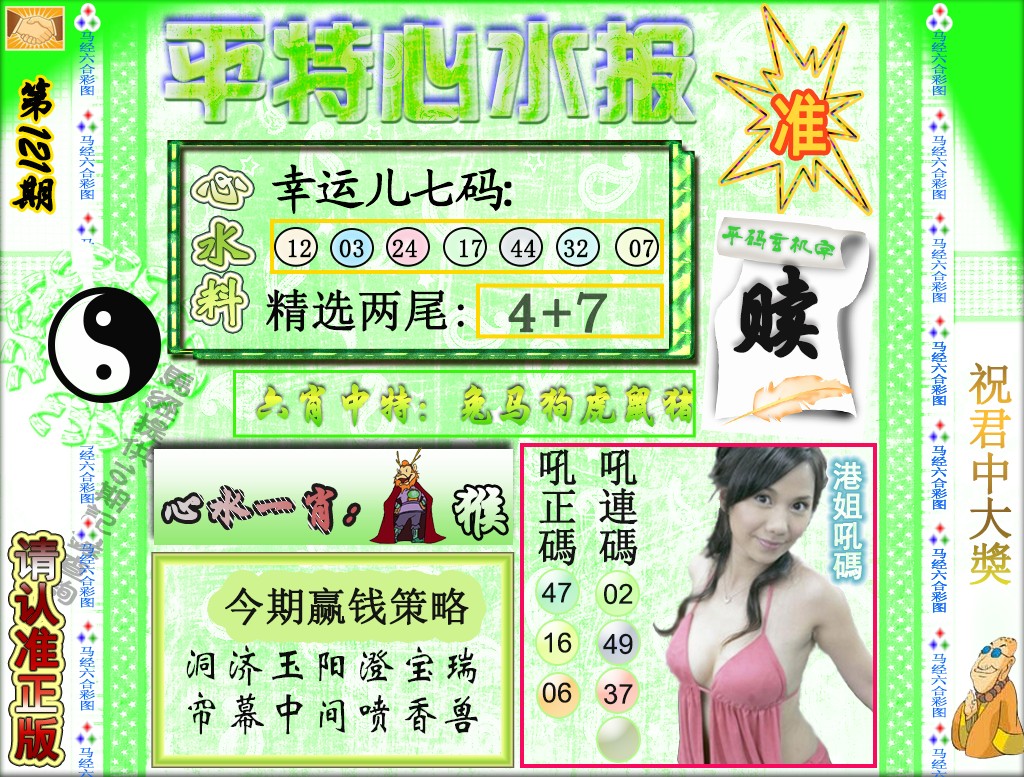 六合彩121期平特心水报（荐）