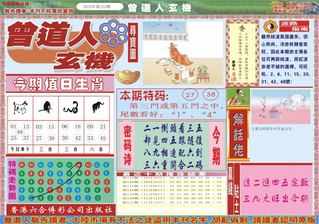 六合彩122期曾道人玄机A