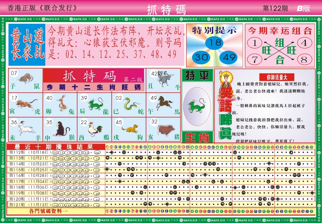 六合彩122期118抓特码B(新图)