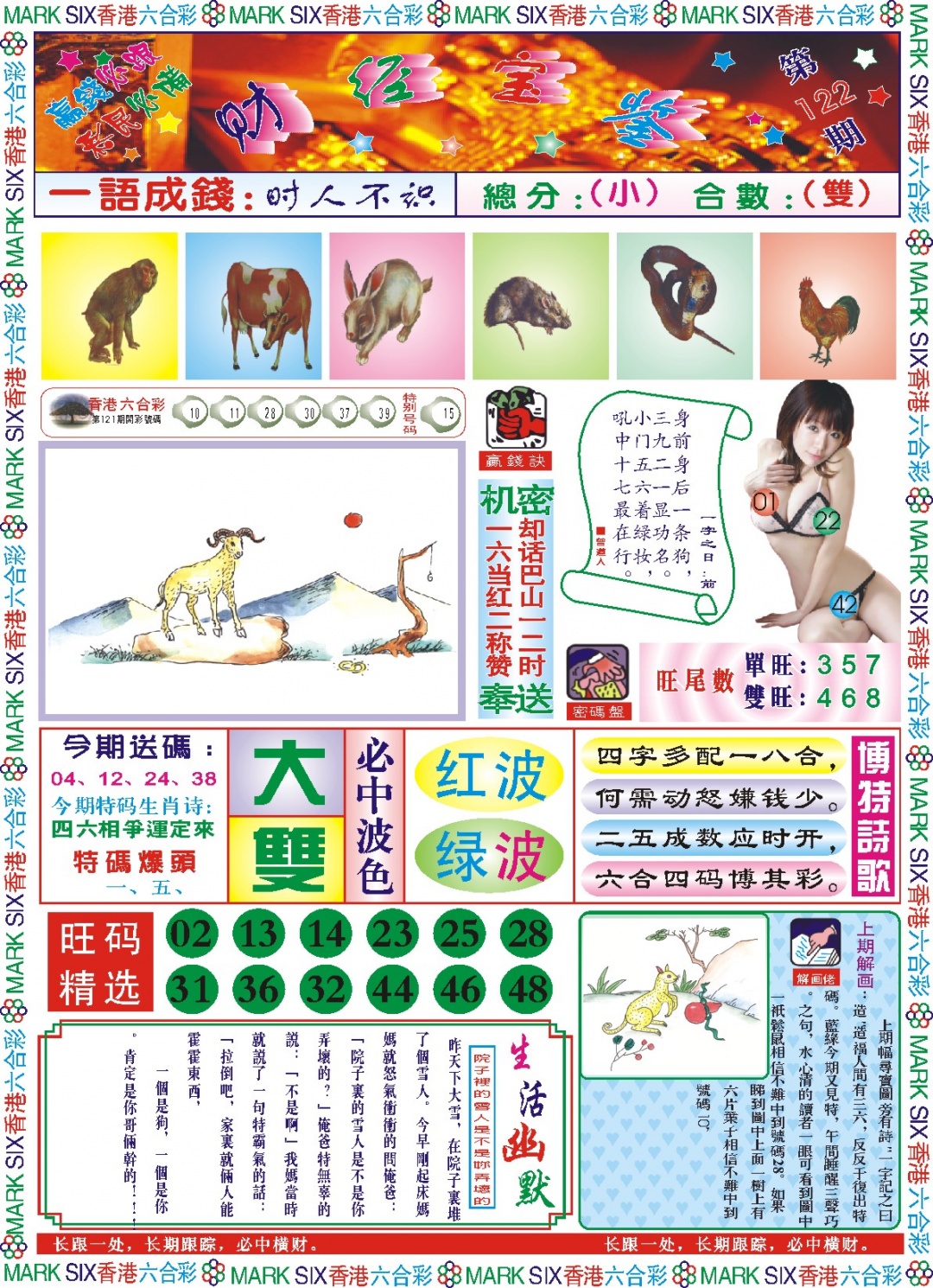 六合彩122期118财经宝鉴(新图)