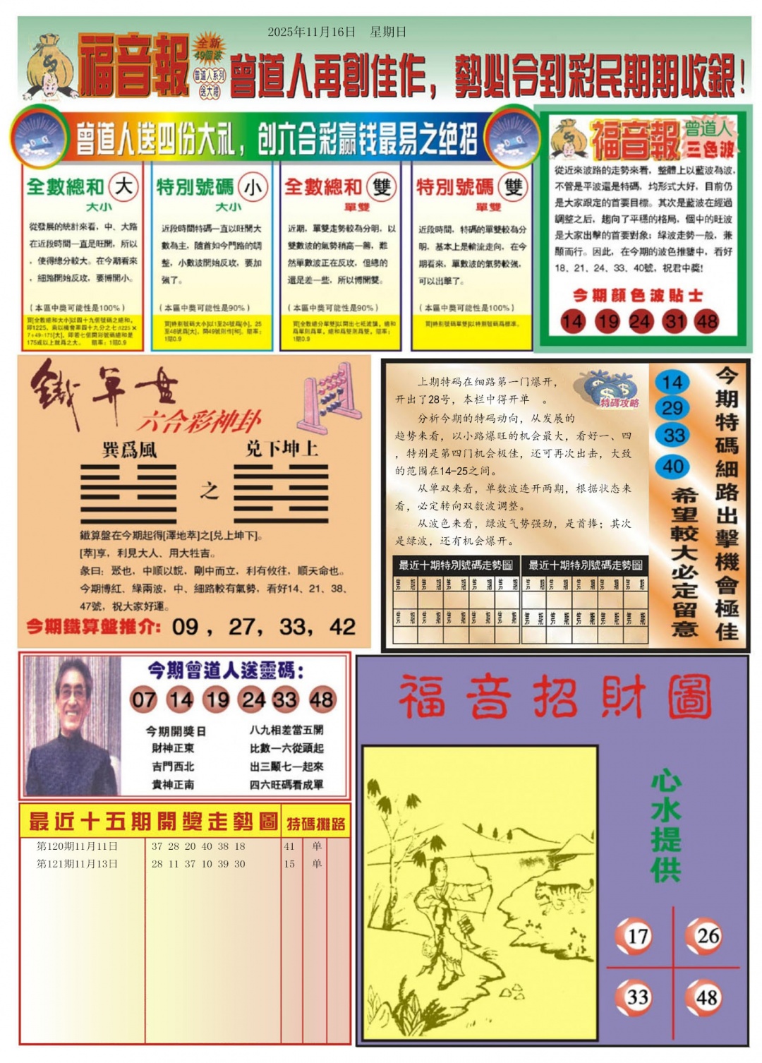 六合彩122期福音报B