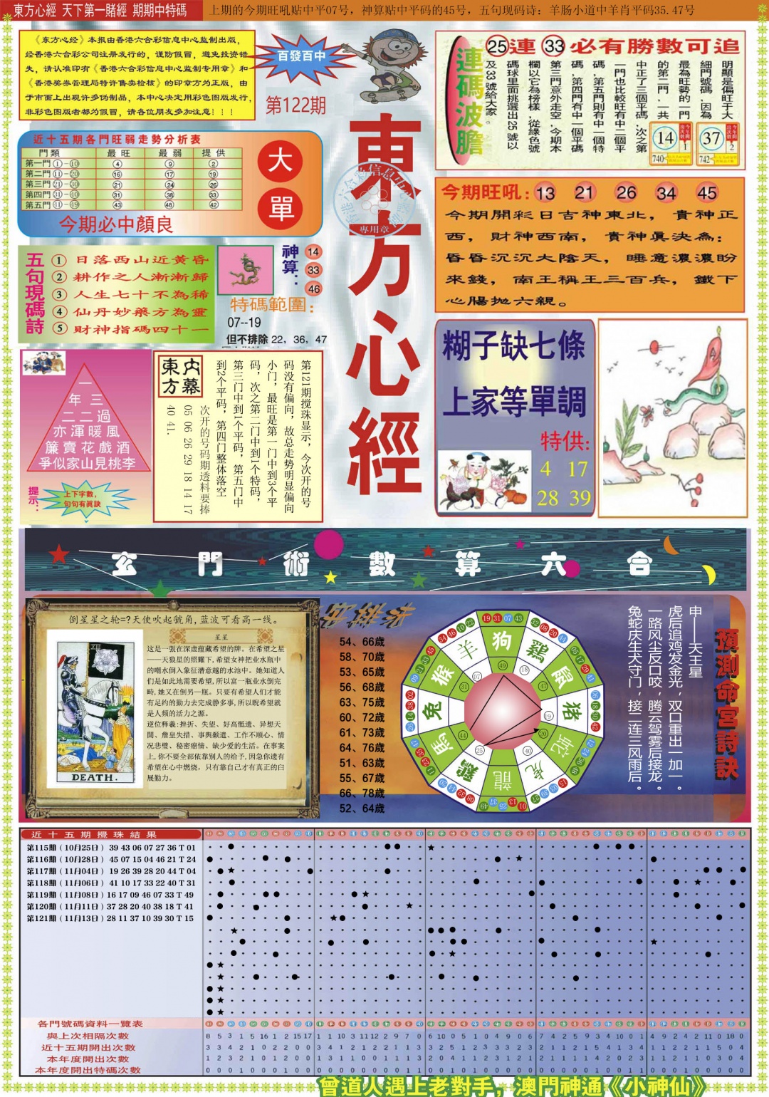 六合彩122期东方心经A