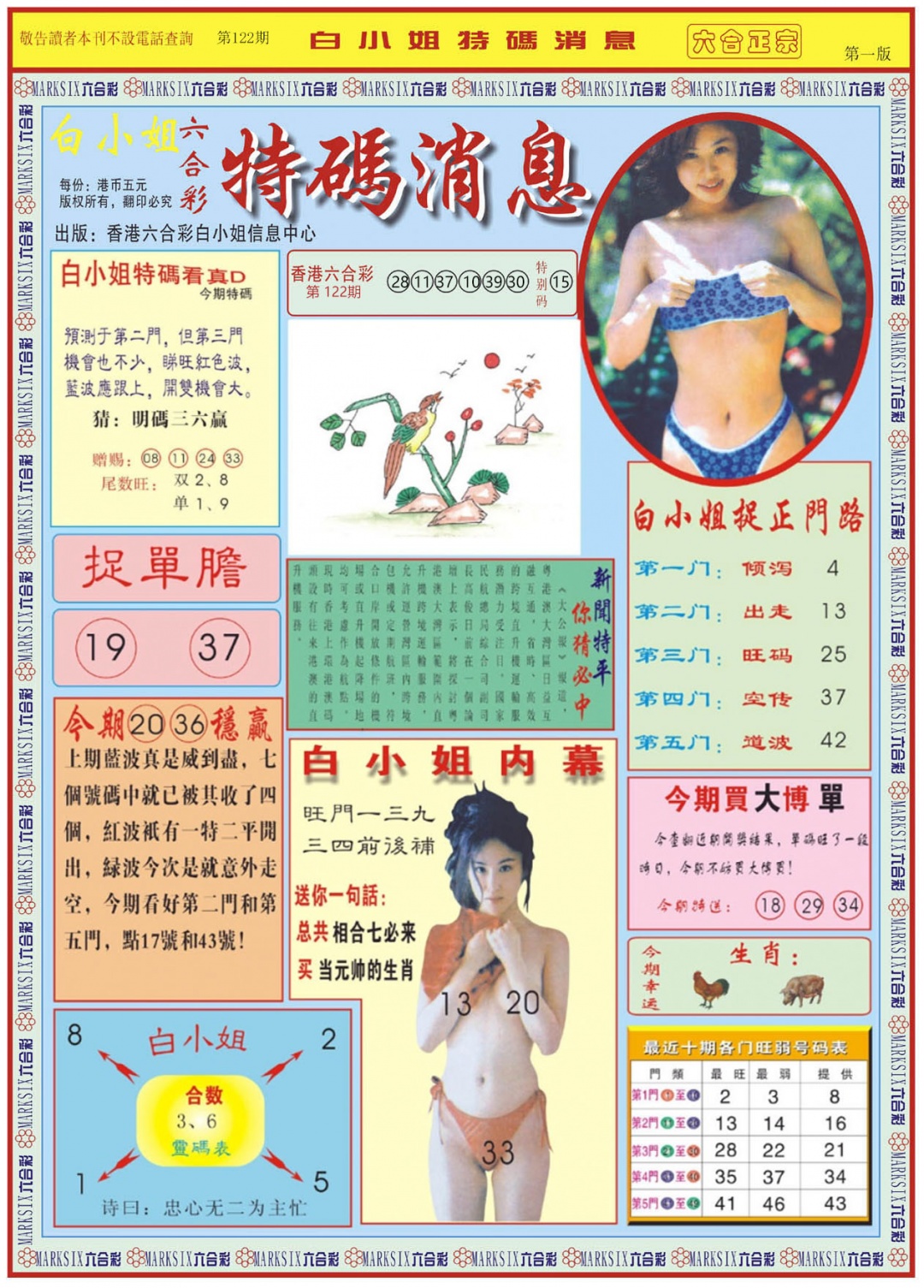 六合彩122期白小姐特码消息A