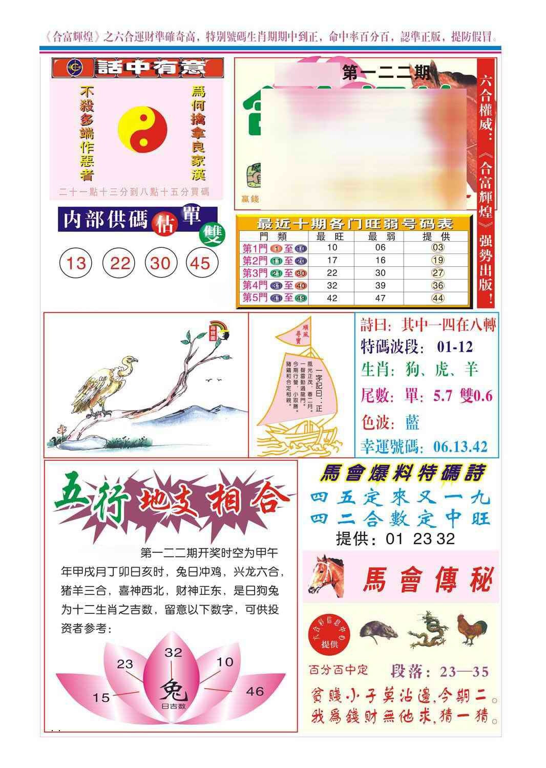 六合彩122期合富辉煌(新图)