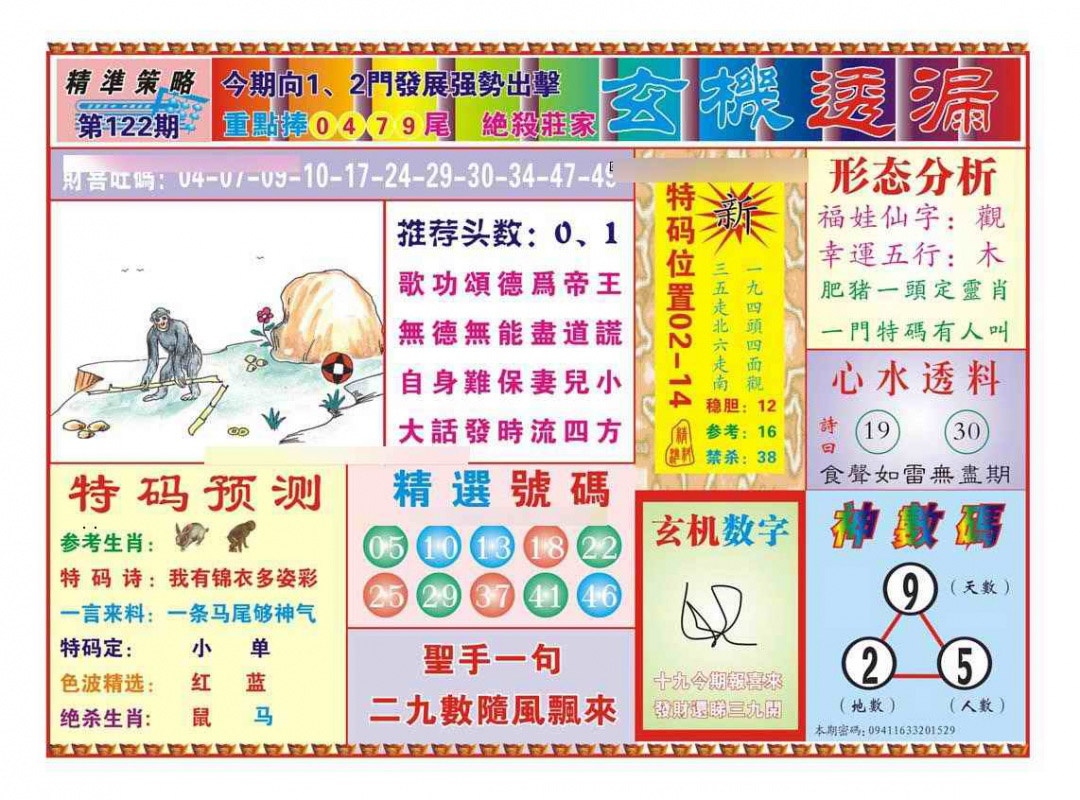 六合彩122期玄机透漏（新图）