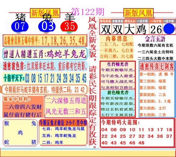 六合彩122期二代凤凰报