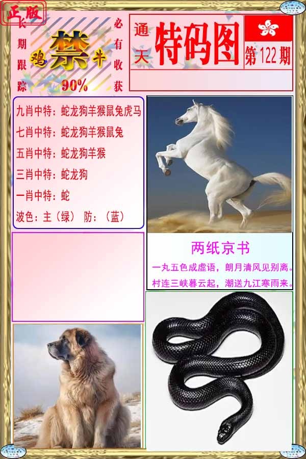 六合彩122期特码图
