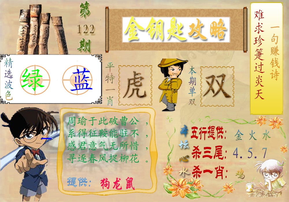 六合彩122期金钥匙攻略