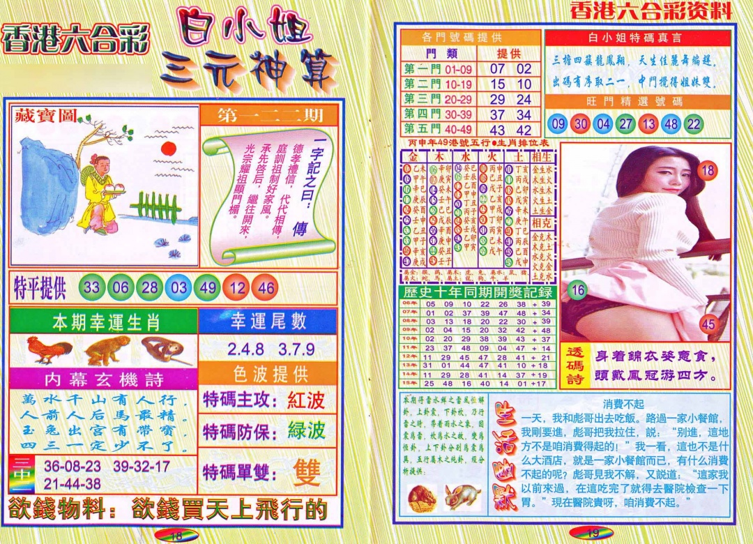 六合彩122期三元神算