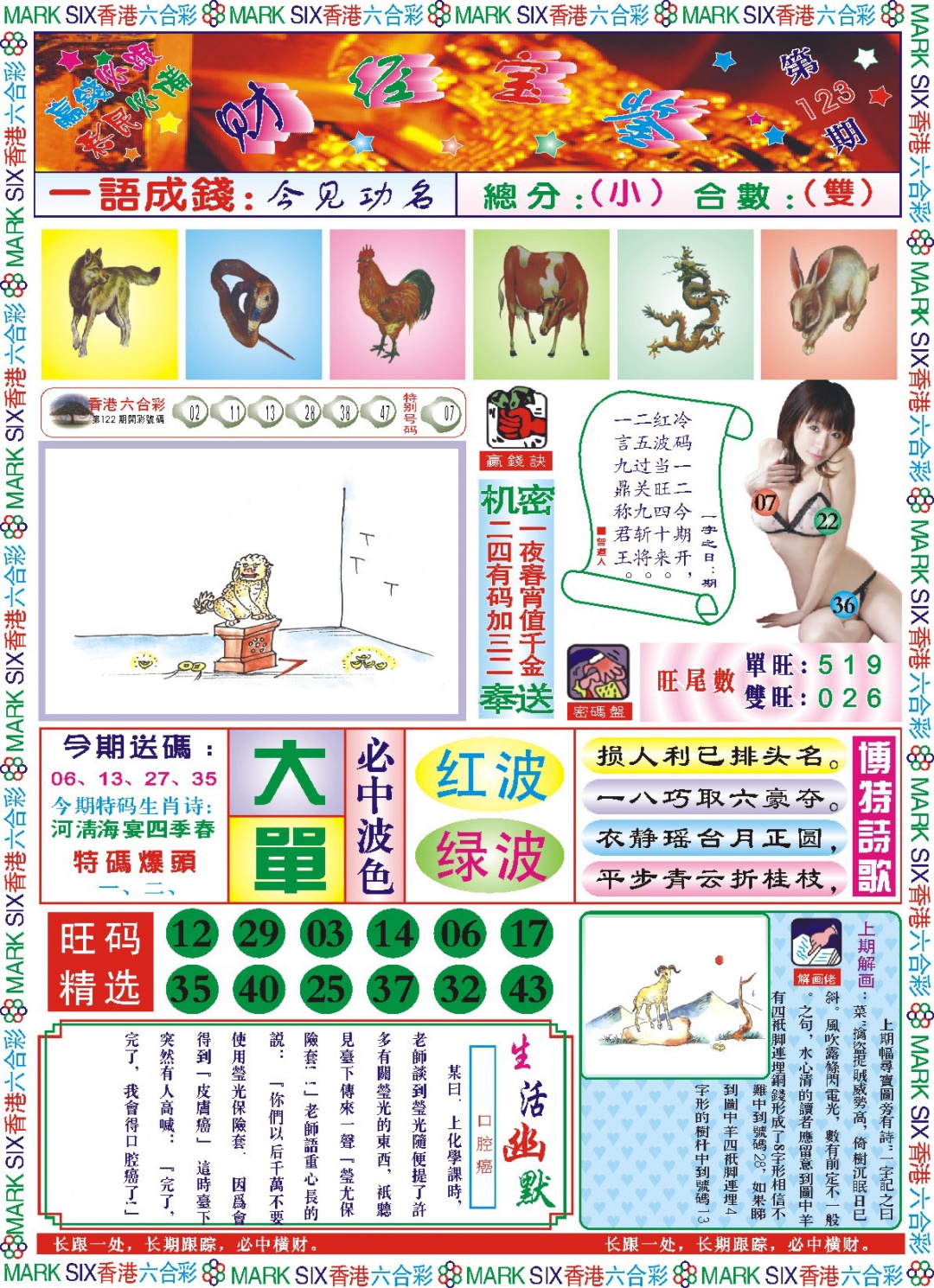 六合彩123期118财经宝鉴(新图)