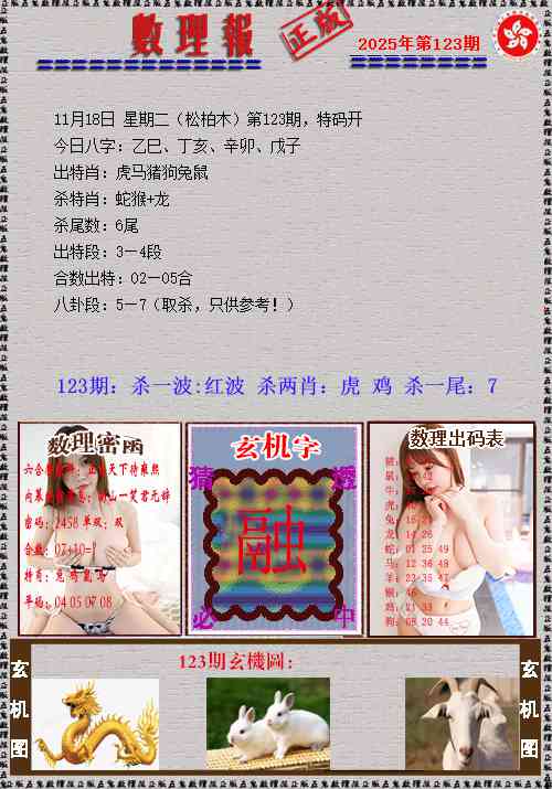 六合彩123期数理报