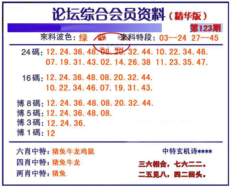 六合彩123期综合会员资料
