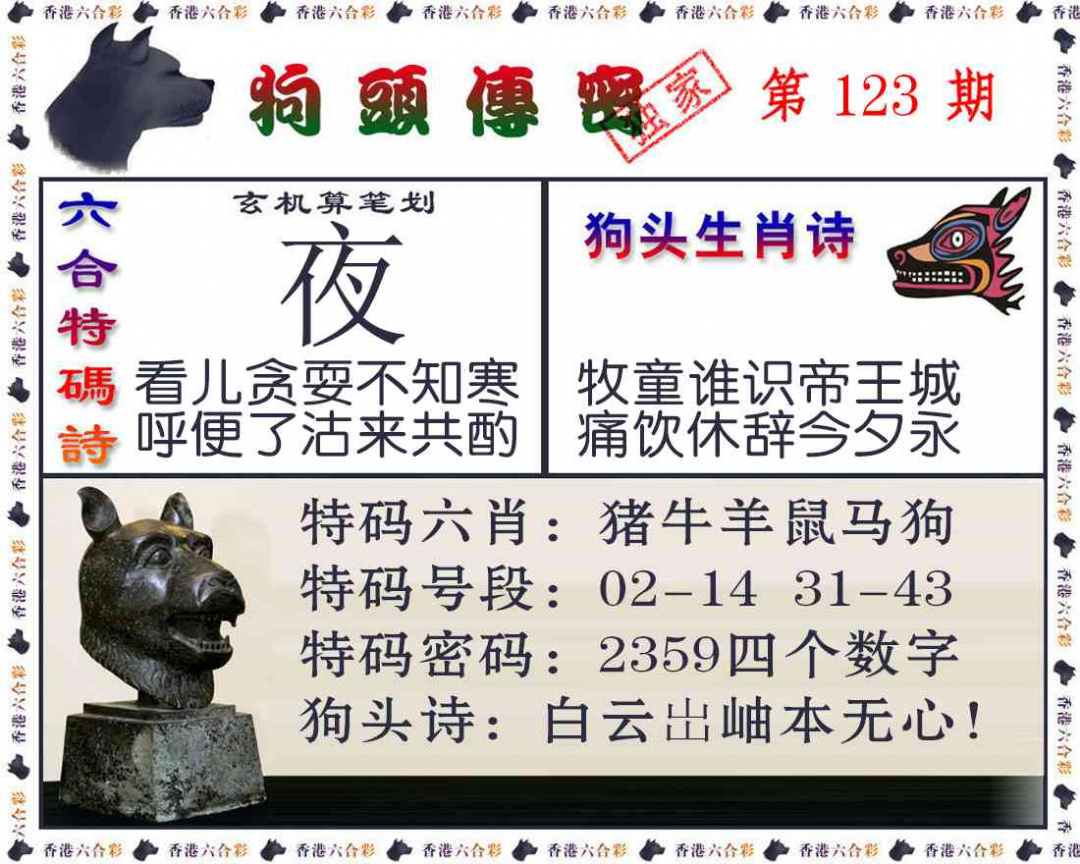 六合彩123期狗头传密