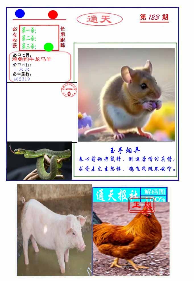 六合彩123期通天杀波图2