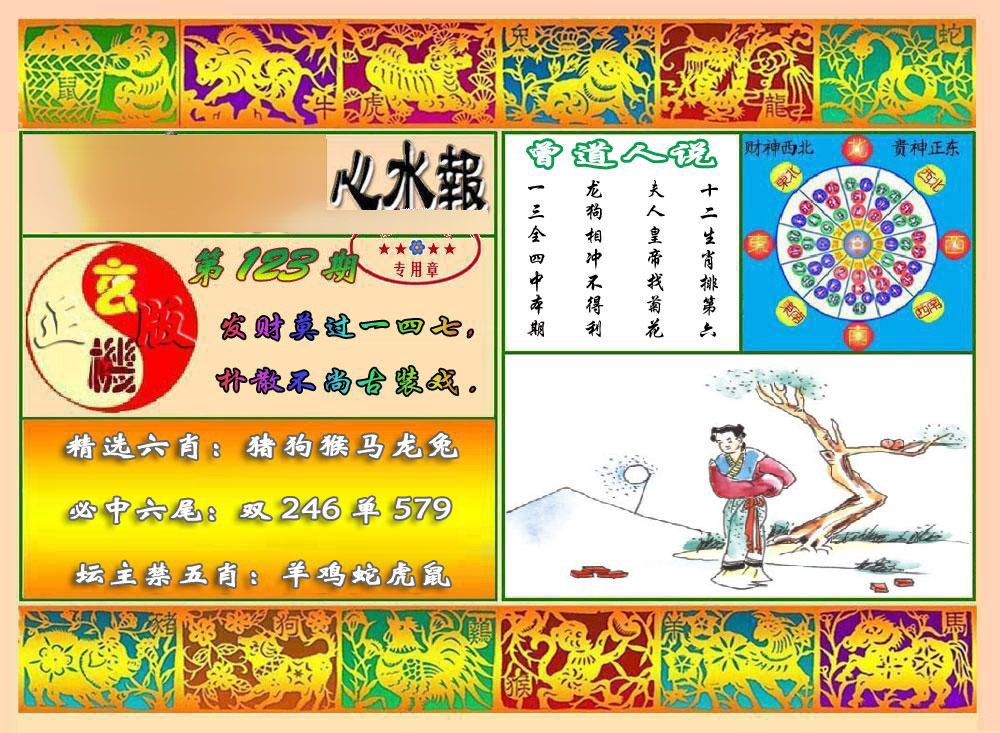 六合彩123期马经心水报