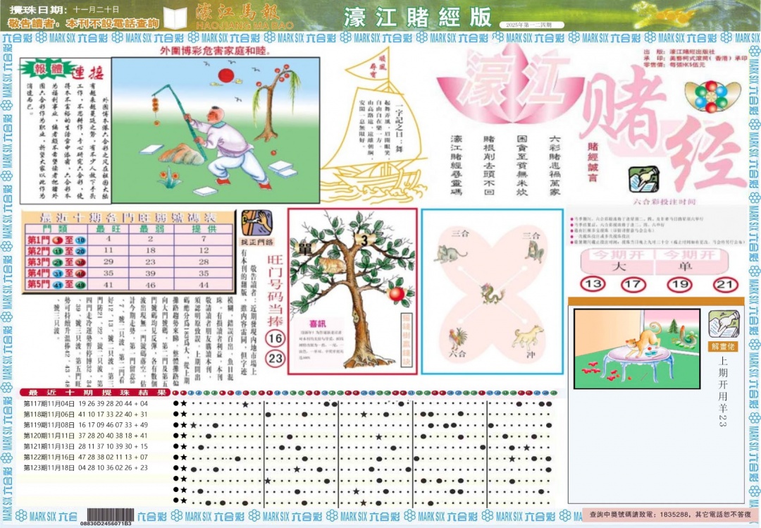 六合彩124期濠江赌经A