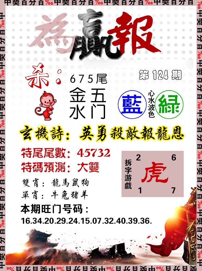 六合彩124期为赢报