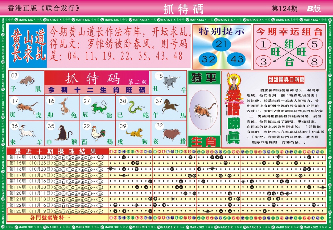 六合彩124期118抓特码B(新图)