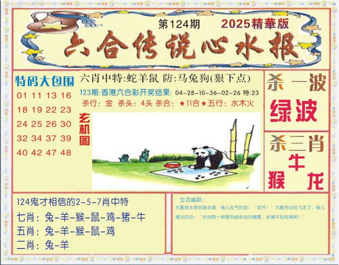 六合彩124期六合传说(心水版)