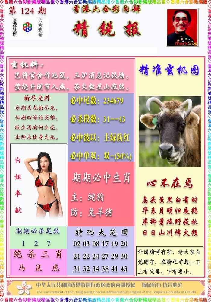 六合彩124期精锐报