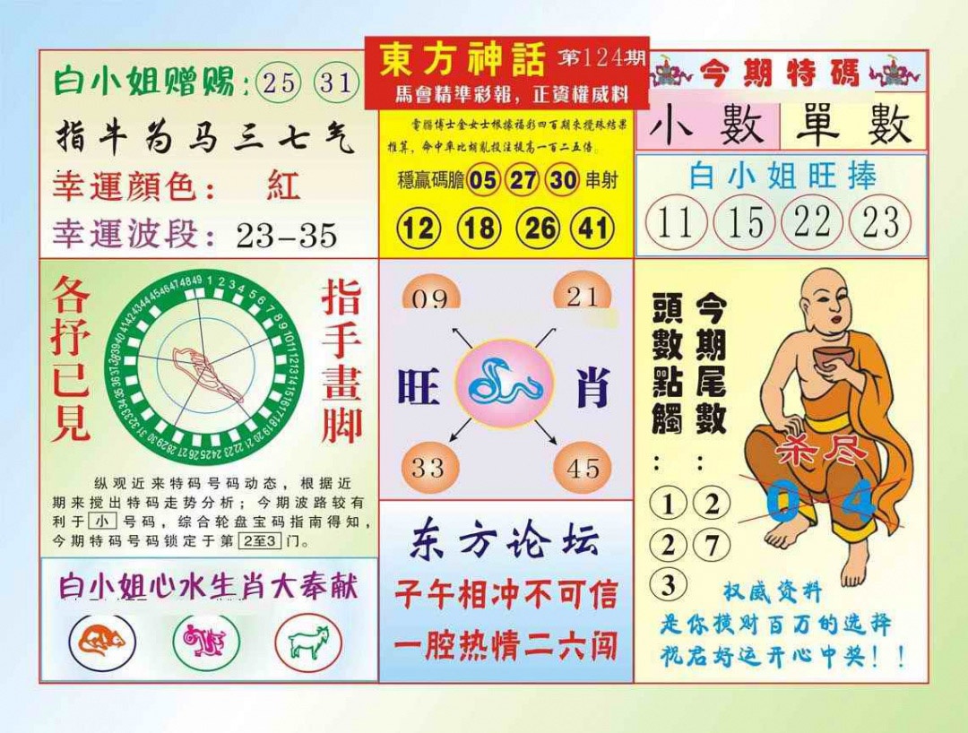 六合彩124期东方神话（新图）