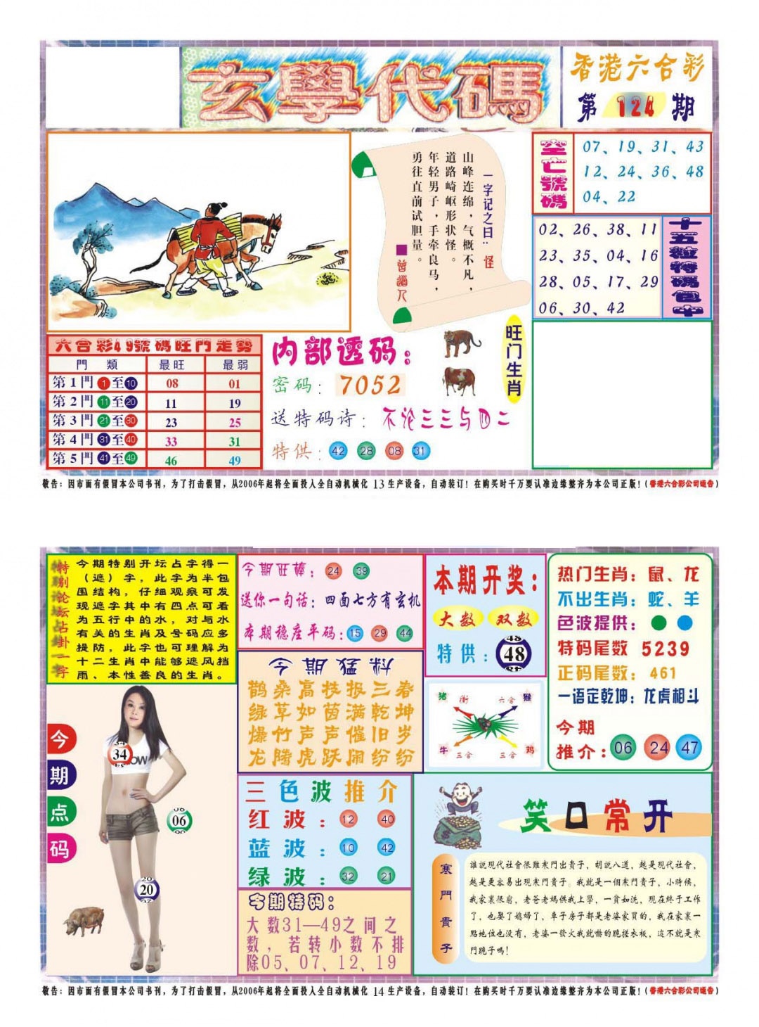 六合彩124期玄学代码